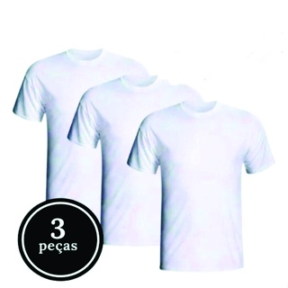 Kit 3 Camiseta Básica 100% Poliester Sublimação
