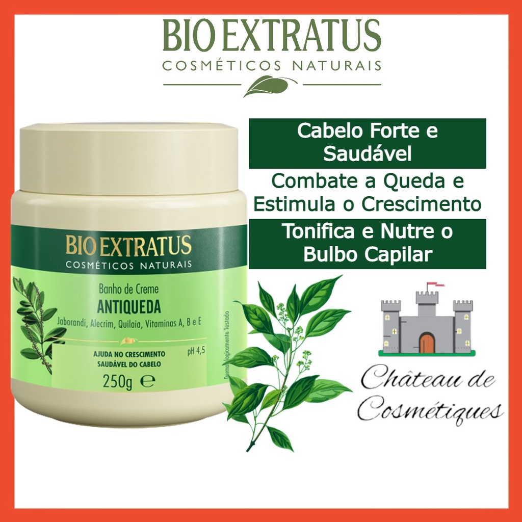 Banho Creme Jaborandi Bio Extratus 250g Hidratação Antiqueda