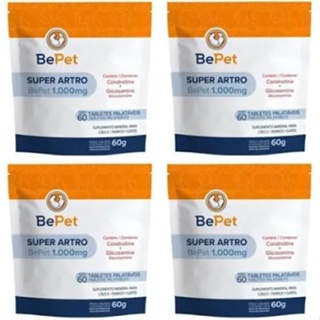 Combo 4 Suplementos Articulação Super Artro 1000mg 60 Tabs