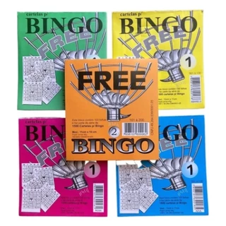 Kit C/ 5 Blocos Cartela Jogo Bingo Coloridos 100fls 11x10cm em Oferta na Shopee