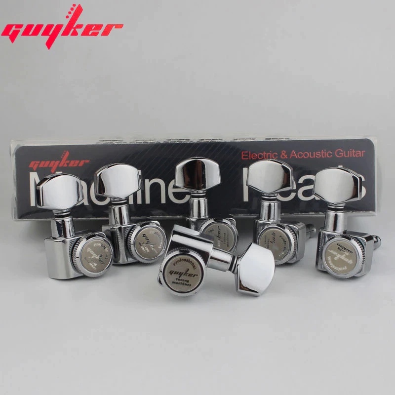 Tarraxas Guyker Guitarra 6r Em Linha Cromado Com Trava