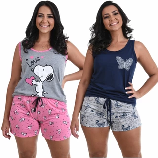 Combo 2 Pijamas Baby Dool & Short Dool Camiseta Promoção