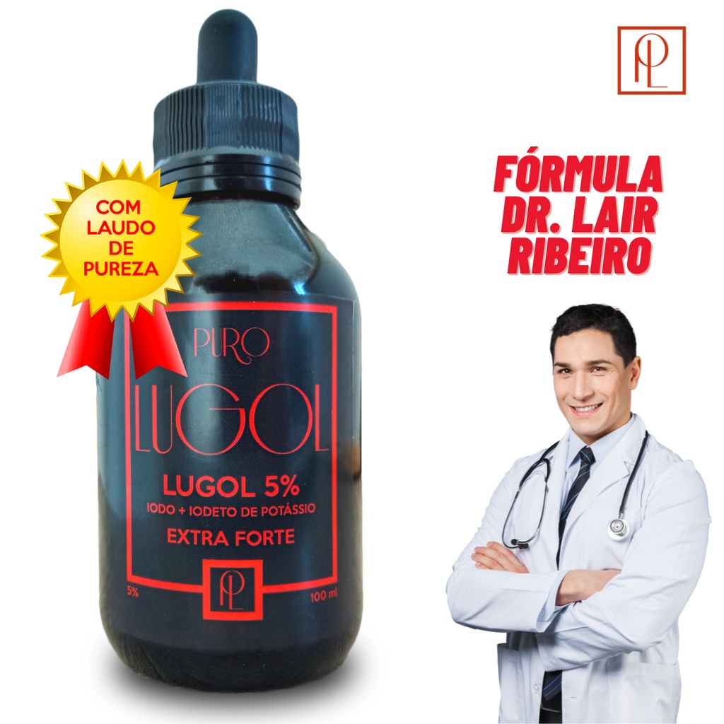 Lugol 5% Gotas Extra Forte Vidro Solução Inorgânico Fórmula Dr. Lair Ribeiro