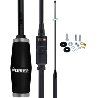 Antena Bobinada Caminhão Radio Amador Px Argentina 1,63 Metros Preta Black Viuva Negra Steelpar