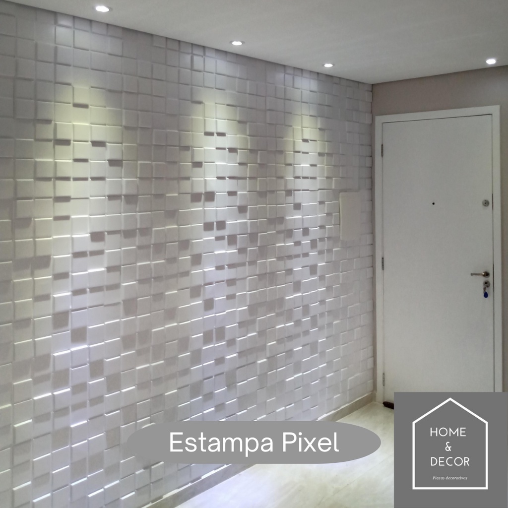 Placas 3D Autoadesiva Revestimento PVC Parede Alto Relevo 50x50cm