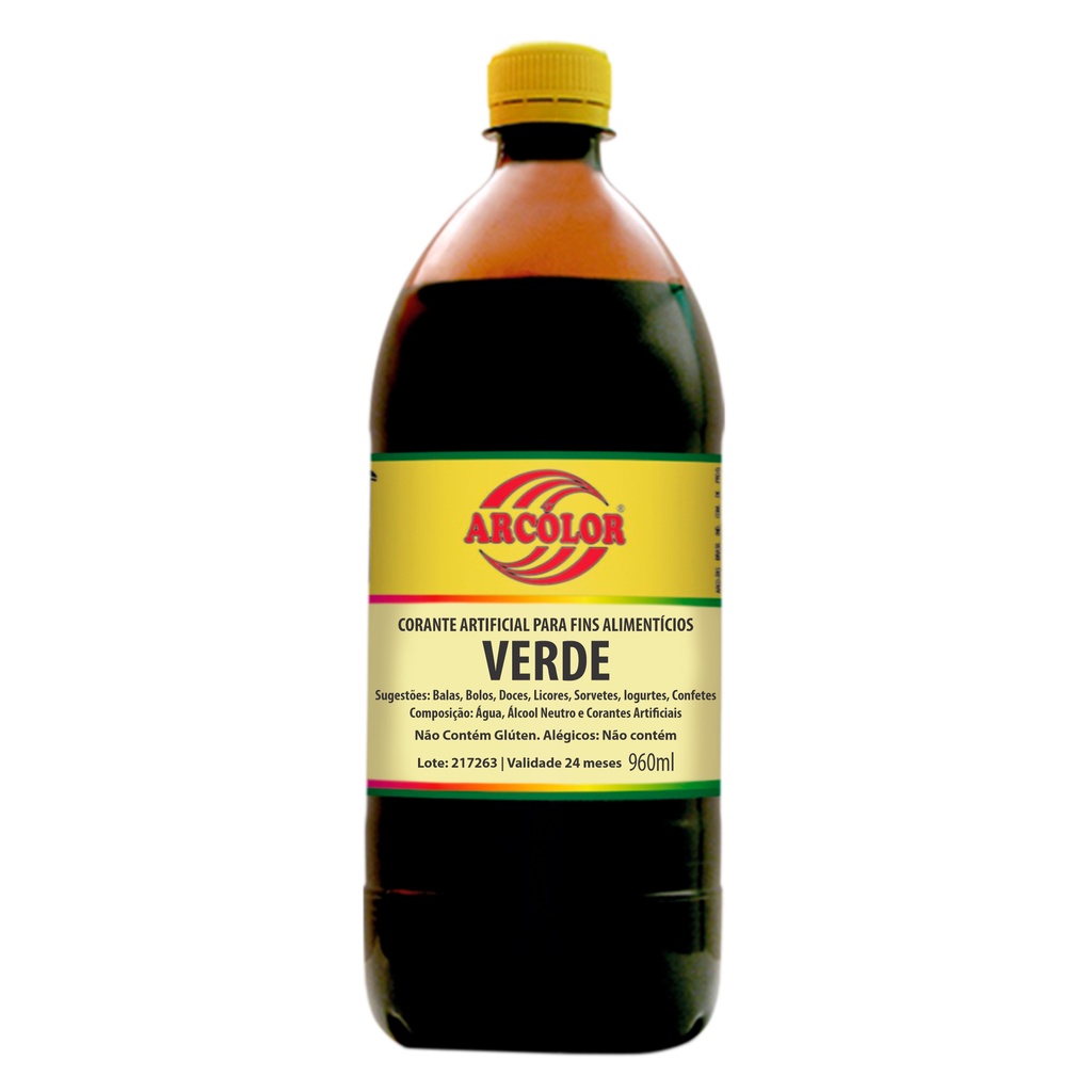 Corante Líquido Verde Alimentício Arcolor 960ml