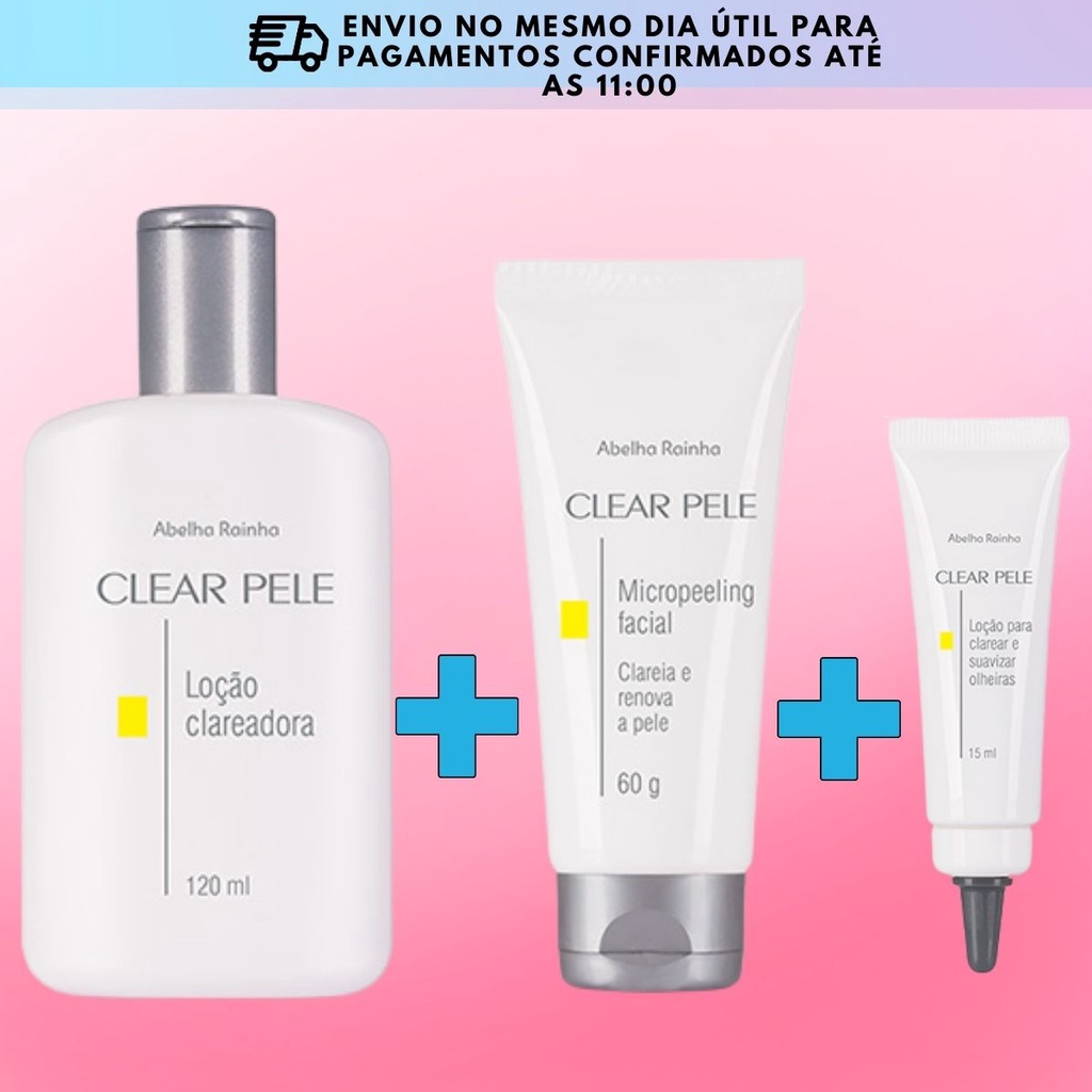 Kit Loção Clareadora Facial 120ml + Micropeeling Facial 60g Abelha Rainha