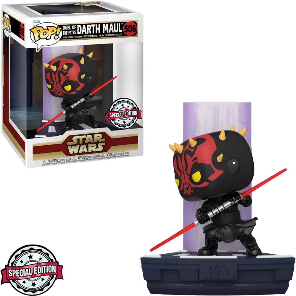 FUNKO POP STAR WARS EXCLUSIVE - DUEL OF THE FATES: DARTH MAUL 506 (DELUXE) NOVO ORIGINAL