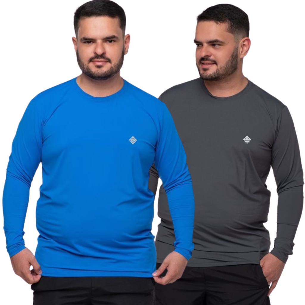 Kit 3 Camisetas Térmicas Masculina Plus Size Uv50