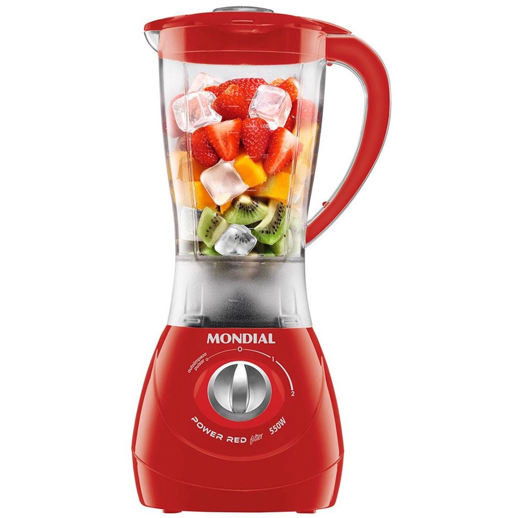 Liquidificador Mondial Power Red L77 Vermelho 550W com 2 Velocidades ...