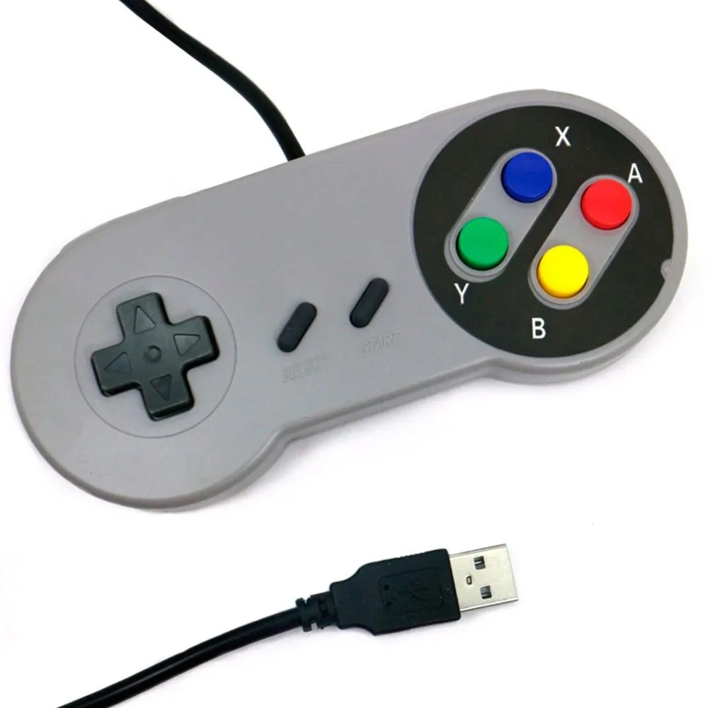 CONTROLE SUPER NINTENDO SNES USB PC EMULADOR FAMICON RASPBERY | Shopee ...