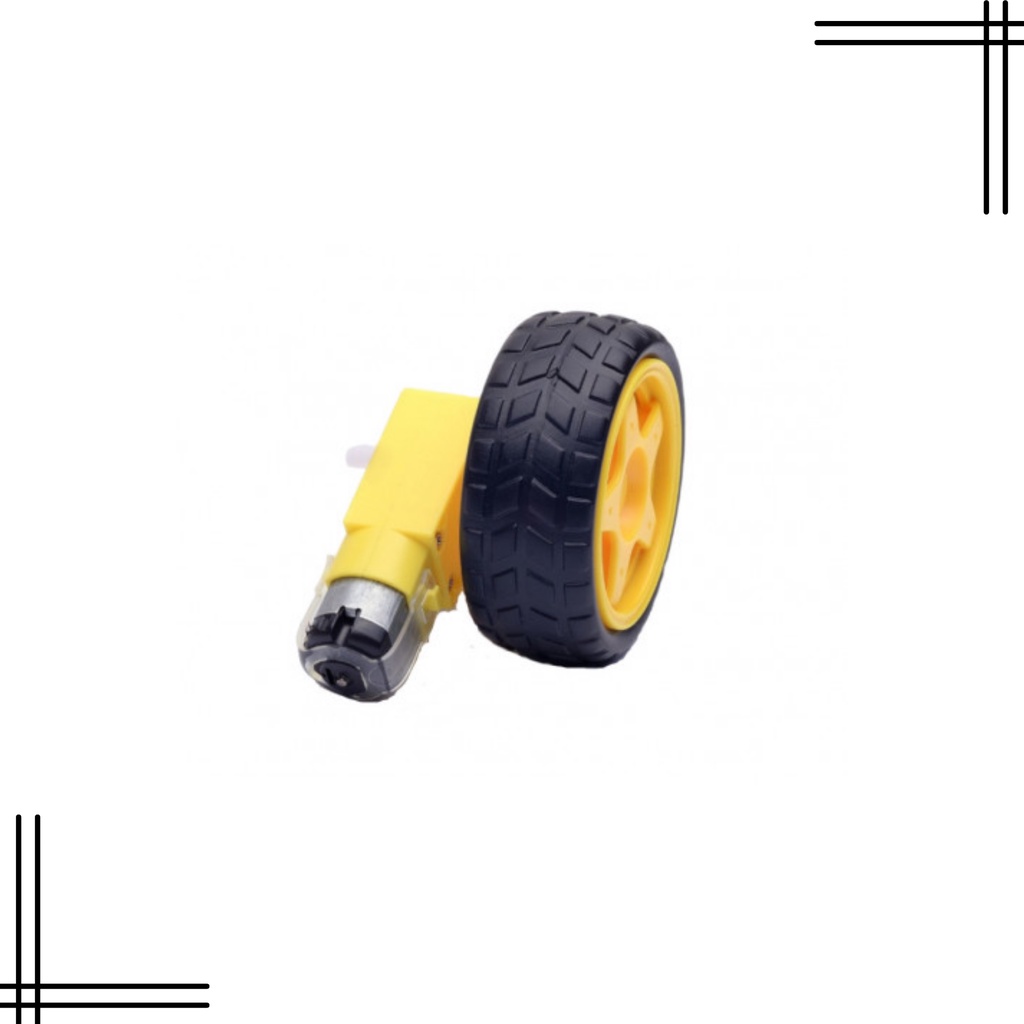 Motor Dc 3-6v Com Caixa De Redução E Eixo Duplo + Roda 68mm | Shopee Brasil