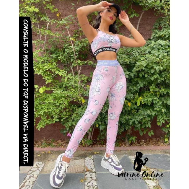 Conjunto Fitness Calça + Top Rota D'água / Moda Fitness Feminina Academia