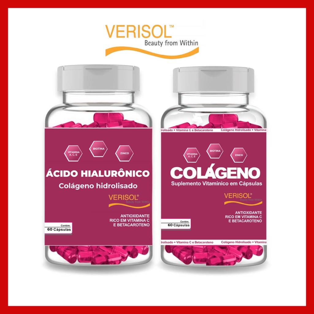 Kit Colágeno Verisol + Ácido Hialurônico – Kit Beleza Completa !!!( 2 Potes)