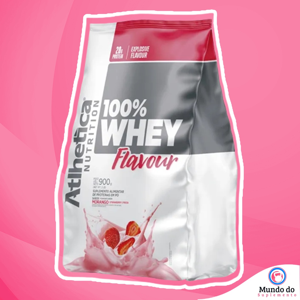 100% Whey Flavour Morango Refil 900g – Atlhetica Nutrition
