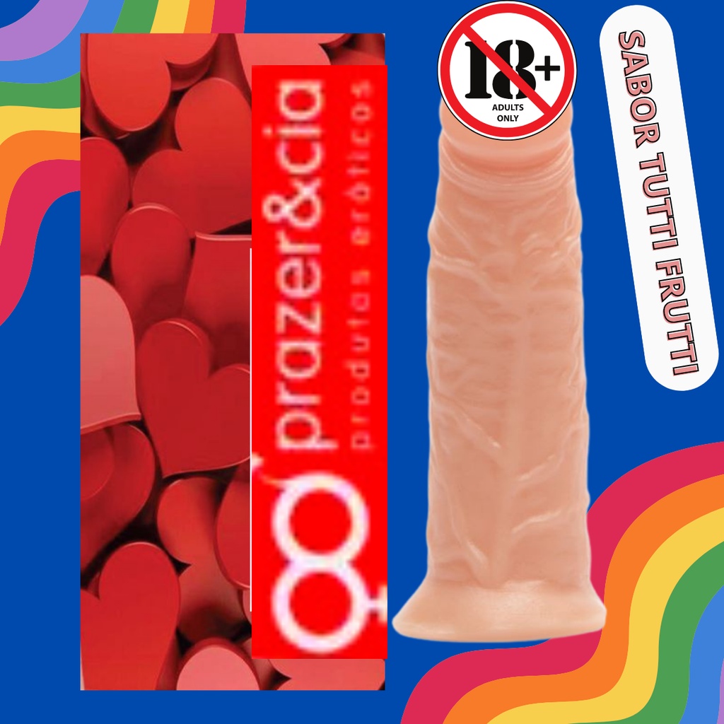 Pênis De Borracha Realista Com Veias Salientes Sabor Tutti Frutti -  Dildo/Consolo/Sex Shop | Shopee Brasil