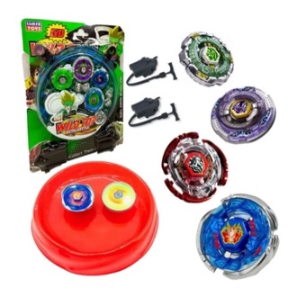 Kit 2 Pião Beyblade Metal Tornado Com Arena 2 Lançador