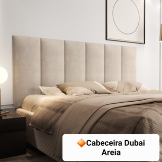Cabeceira De Cama Casal Box Dubai Estofada Suede 1,40 Cm