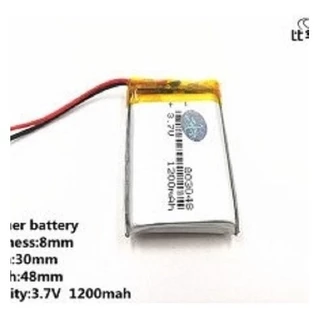 1 Bateria 803048 3,7v C/ 2 Fios 1200mah 8mm X 30mm X 48mm -
