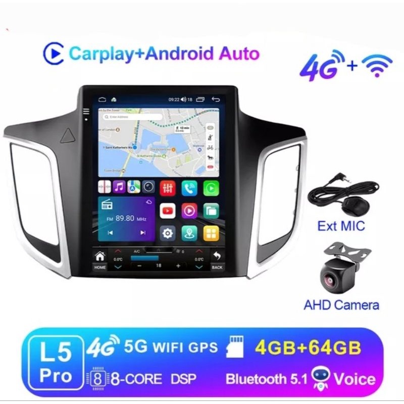 Multimidia Tesla Creta 2016/2021 Carplay + Android Auto | Shopee Brasil