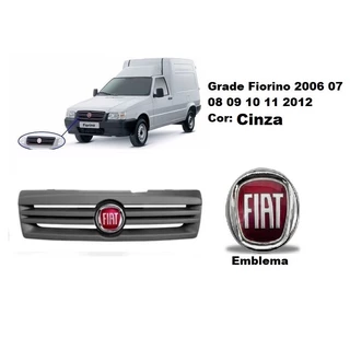 Grade Uno Frontal 2009 até 2013 Cinza + Emblema Fiat Vermelho