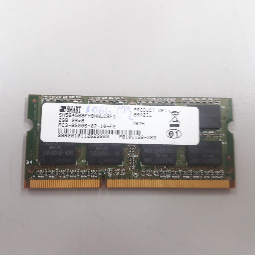 Memoria Ram Ddr3 2gb 1066 Mhz Smart Para Notebook
