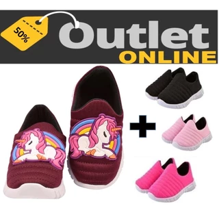 KIT 2 PARES Tênis Infantil Meia Calce Fácil Anatômico (PLOC P14 - UNICÓRNIO MARSALA + P-26 BORDADO) em Oferta na Shopee