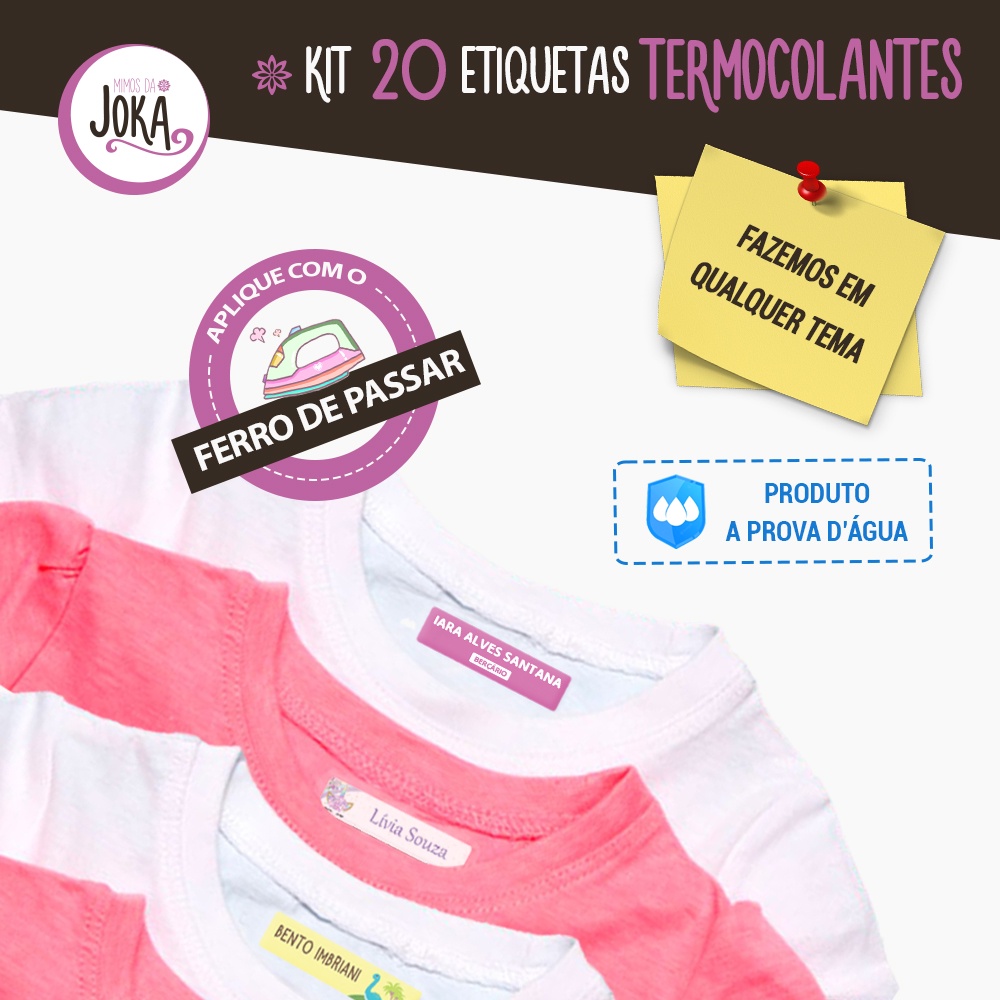 ETIQUETAS PARA ROUPAS - Termocolantes 4x1cm | Shopee Brasil