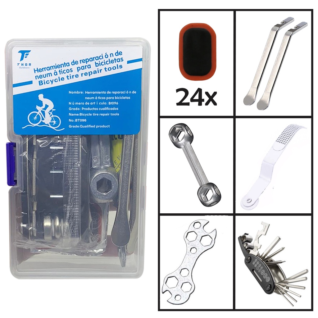 Kit De Reparo E Remendo P/ Manutenção Para Bicicletas Com Chave Allen Bike