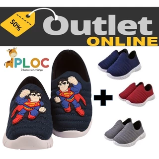 KIT 2 PARES Tênis Infantil Meia Calce Fácil Anatômico PLOC P44 MARINHO - SUPERMAN BABY + P-26 BORDADO em Oferta na Shopee