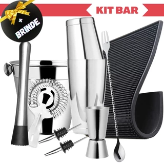 Kit Barman COMPLETO Profissional Coqueteleira Boston Bar Drinks