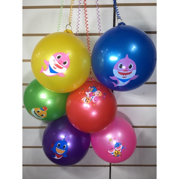Bola De Vinil Plástico Baby shark Com Mola Cordão Molinha Leve