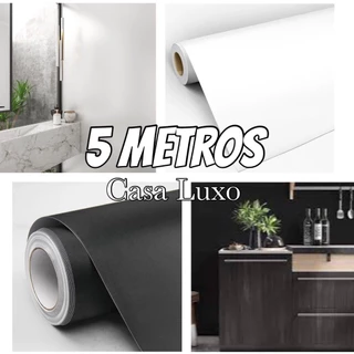 Papel de Parede Preto e Branco 5 METROS x 45CM Adesivo Autocolante