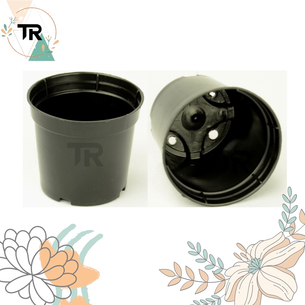 Kit 100 vaso pote 9 preto para cactos e suculentas