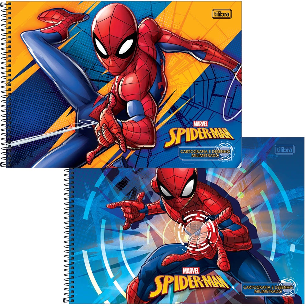 Caderno de Desenho e Cartografia homem Aranha Espiral Capa Dura Spider-Man  80 Folhas