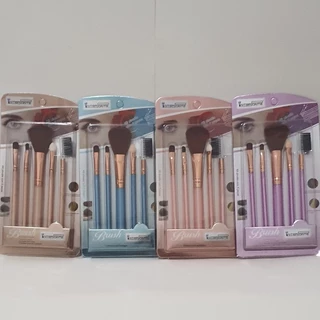 Kit Com 5 Pincéis De Maquiagem Facial Make Cores Variadas