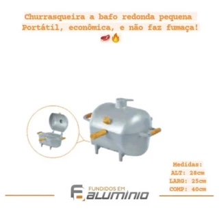 Churrasqueira A Bafo Pequena Redonda Em Alumínio
