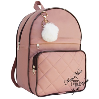 Mochila Mochilinha Bolsa Feminina C/ Alças Reguláveis + Chaveiro Pompom Lançamento New Vale Bolsas