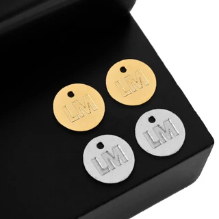 Etiqueta Personalizada de Metal com logo ou nome da marca para terminal de acessorios (0,8cm)