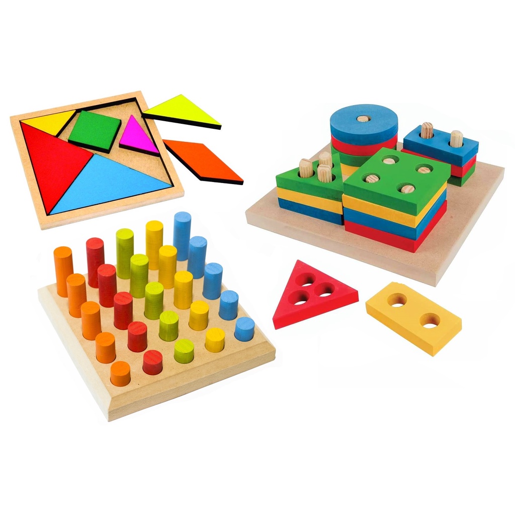 Brinquedo Pinos De Encaixe Madeira Pedagógico Carlu 20 Peças - Bambinno -  Brinquedos Educativos e Materiais Pedagógicos