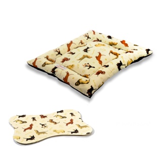 Kit Cama Colchonete Pet 45 cm x 65 cm sem Zíper Anti Friagem para Cachorro e Gato + Tapete para Comedouro