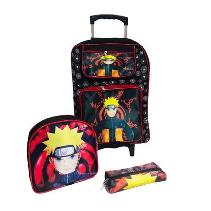 Desenho Naruto Anime Animado Ao Redor Mochila Escolar Infantil