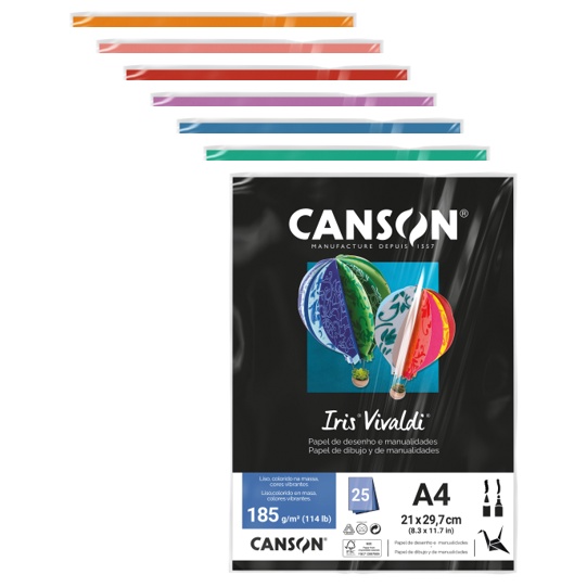 Canson Iris Vivaldi A3 185 GSM Glad Kleurenpapier - Crème (Pack van 50 vellen