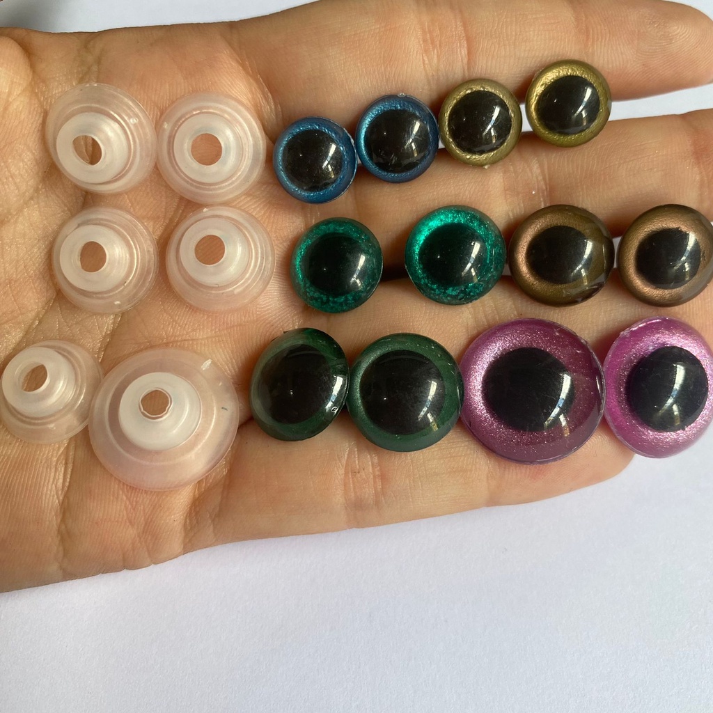 Olho 11mm a 18mm - METALICO - KIT 8- cores variadas - com trava