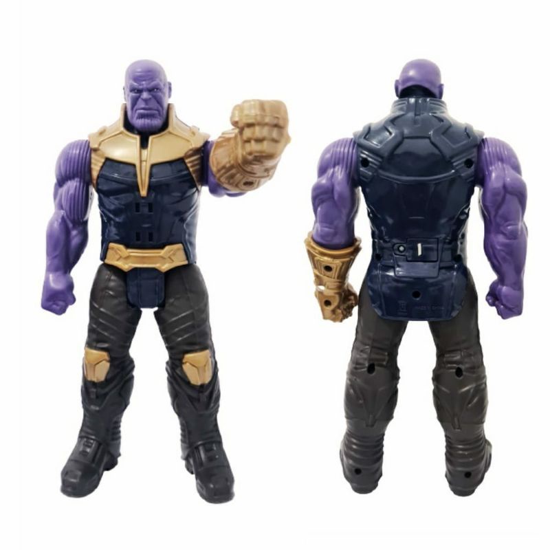 Boneco thanos 30cm de altura, sonoro e articulado, super herois