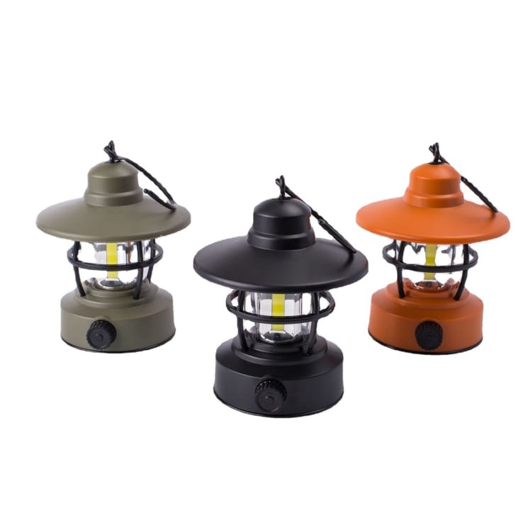 KIT Lâmpada Portatíl Récarregavel Para Acampamento Viagens Pesca Caminhadas e Jardim Decoração de luz Vintage MT018