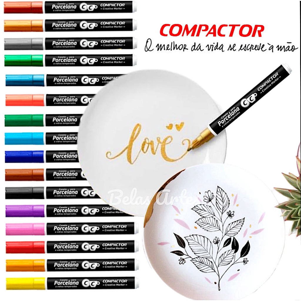 Caneta Para Porcelana e Vidro Creative Marker - Compactor | Shopee Brasil