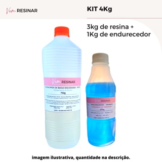 Resina Epóxi Baixa Viscosidade + Endurecedor - Kit 4kg