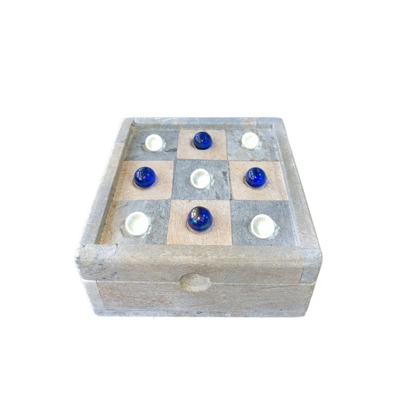 Jogo da velha tabuleiro caixa completo de pedra sabão