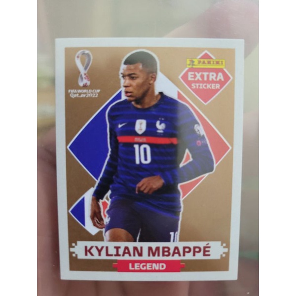 Lote com 4 Figurinhas Extras Legend Bronze (Neymar + Messi + CR7 + Mbappé)  da Copa do Mundo do Qatar 2022 - Itens de Coleção Difíceis